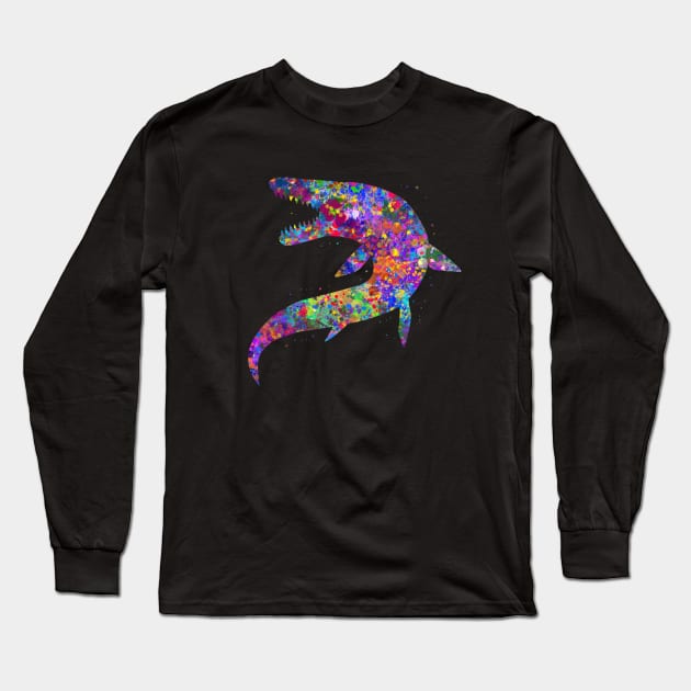 Mosasaur dinosaur Long Sleeve T-Shirt by Yahya Art